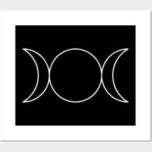 Triple Goddess Moon Symbol Posters and Art